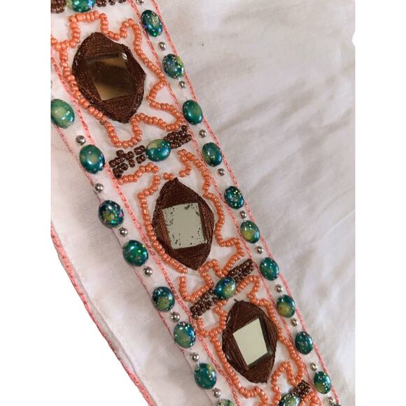 Milly New York Tunic Top NWT white/cream Jewels Mirror Embellished Sz 2 $274 - Picture 11 of 12